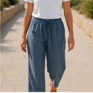 Pact Blue Ankle Cropped Pants